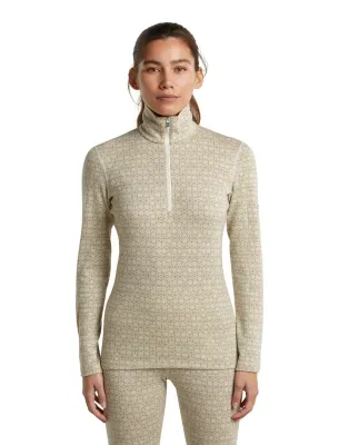 Dámské merino triko dlouhý rukáv ICEBREAKER Wmns Merino 260 Tech Vertex LS Half Zip AlpGeo, Undyed/Cumin/J velikost: XS