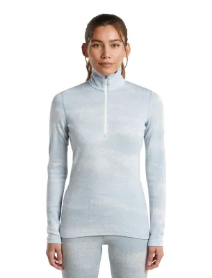 Dámské merino triko dlouhý rukáv ICEBREAKER Wmns Merino 260 Tech Vertex LS Half Zip Chillwave, Snow/Zinc Blue/J velikost: XS