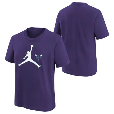 Dětské tričko Charlotte Hornets NBA Jordan Jumpman Logo T-Shirt Fialová (YOUTH) Velikost: Dětské S (122 – 134)