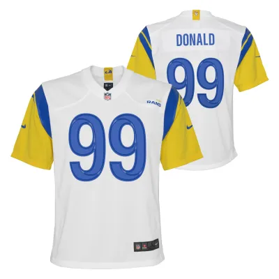 Dětský dres Los Angeles Rams NFL Aaron Donald #99 Alternate Football Bílá (YOUTH) Velikost: Dětské S (122 – 134)
