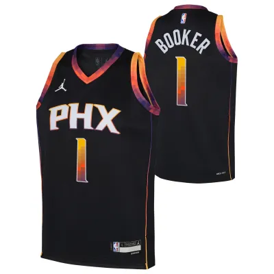 Dětský dres Phoenix Suns NBA Devin Booker #1 Jordan Swingman Černá (YOUTH) Velikost: Dětské S (122 – 134)