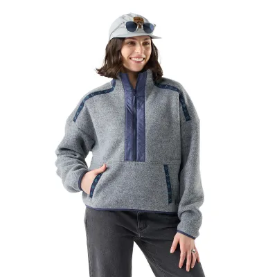 Dámská merino mikina SMARTWOOL Women's Second Cut Fleece 1/2 Zip, Light Navy velikost: XS