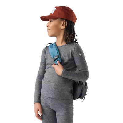 Dětské merino triko dlouhý rukáv SMARTWOOL Kids' Classic Merino Blend Base Layer Cr, Charcoal Heather velikost: XS