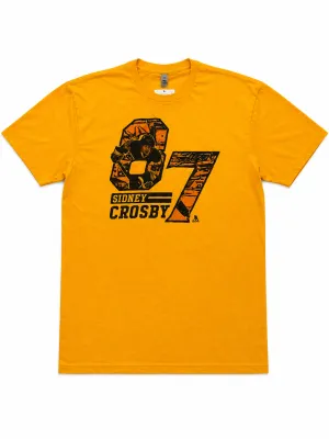 Pánské tričko Pittsburgh Penguins NHL Sidney Crosby #87 Yellow Animation Velikost: L