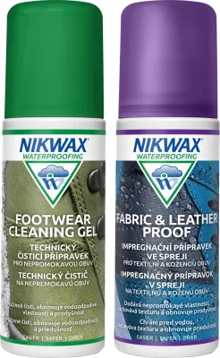 NIKWAX čisticí a impregnační sada Footwear Cleaning Gel a Fabric & Leather Spray (125 + 125 ml)
